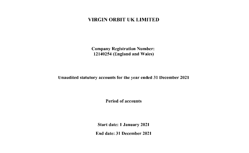  Virgin Orbit UK Ltd. accounts