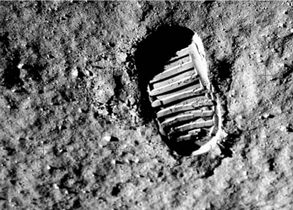 Astronaut's footprint on the Moon 