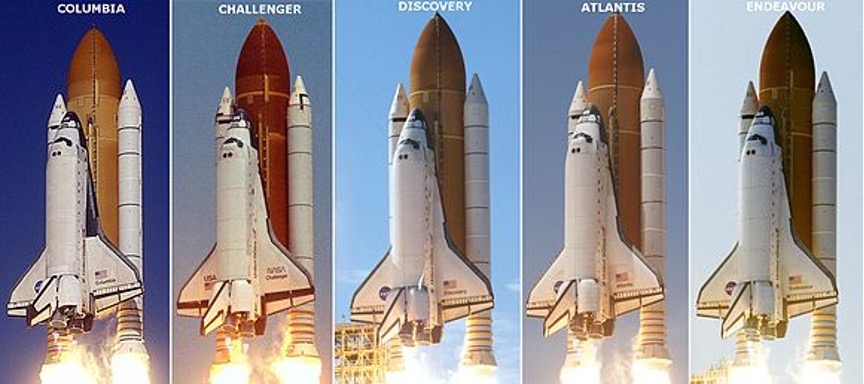 space shuttles with names