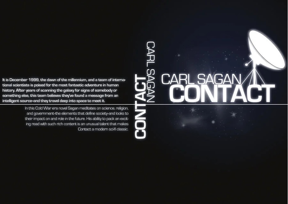 Carl Sagan “Contact”  book cover.