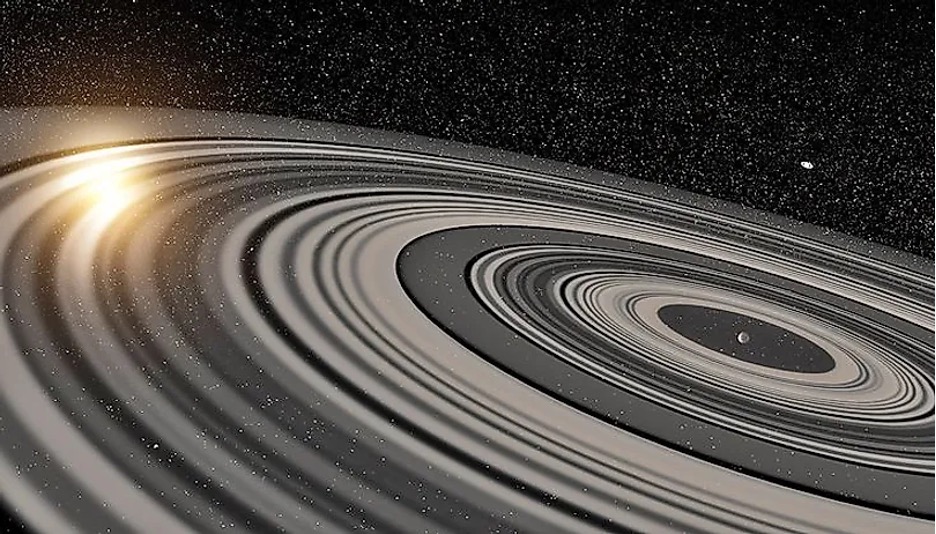 illustration of the Super Saturn ring system