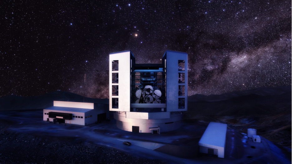 Nighttime exterior Magellan Telescope
