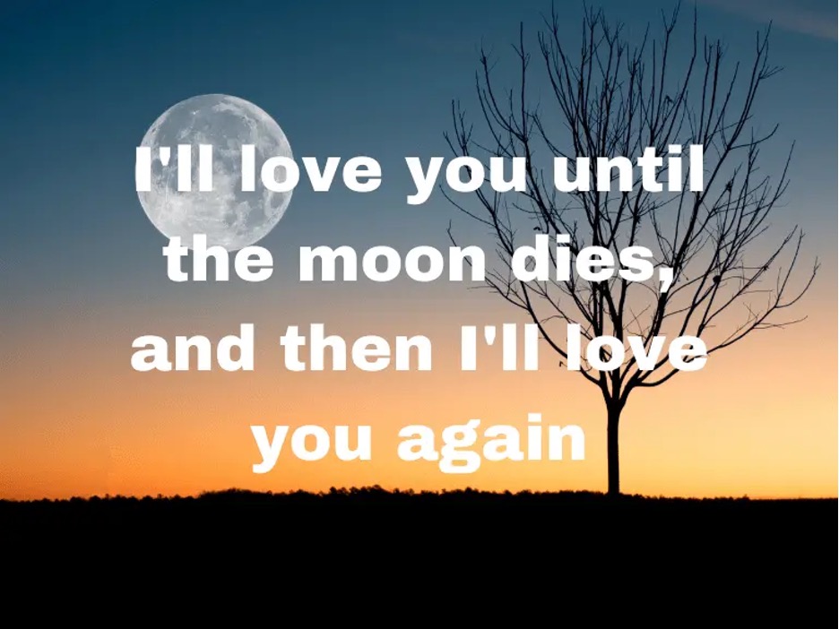 I'll love you until the Moon dies, and then I'll love you again