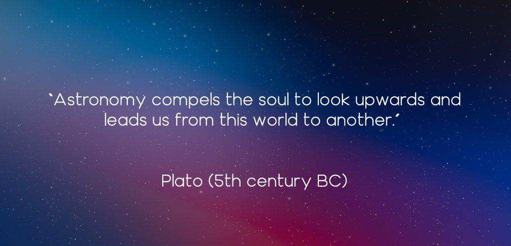 Plato's quote on astronomy and space