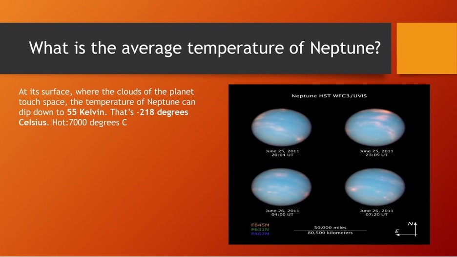 What is the average temperature of Neptune