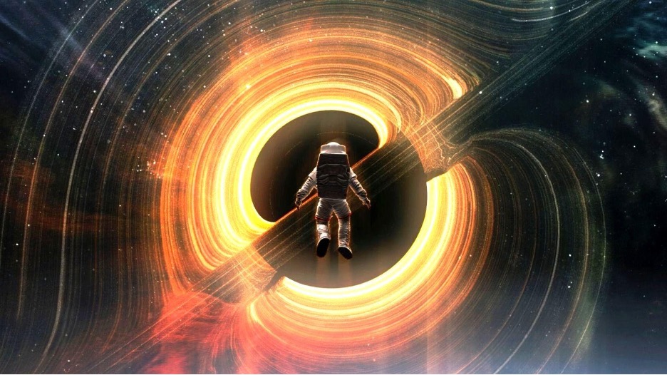 Astronaut going into black hole