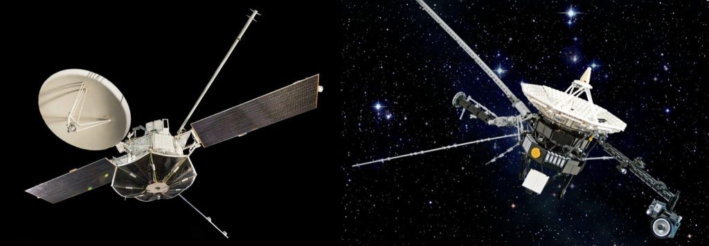 Mariner 10 (left) vs Voyager 2 (right)