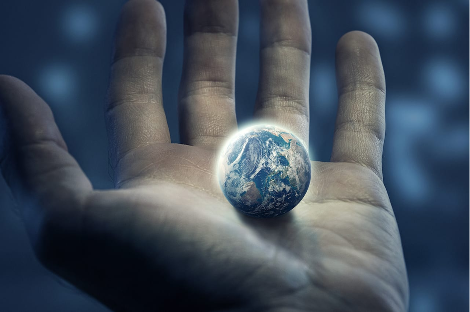 Earth on the hand