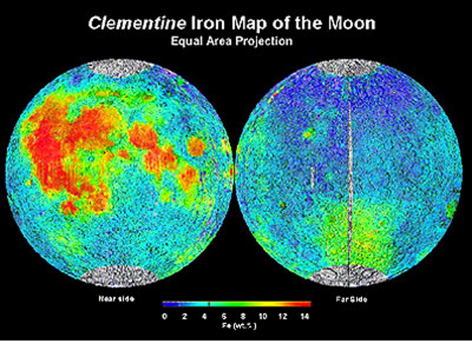 Clementine Iron map of the Moon