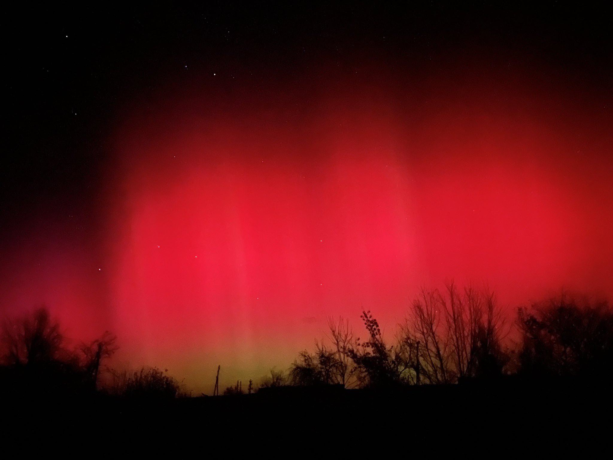 ‘Bloody’ Northern lights, the Aurora Borealis, appeared over Britain