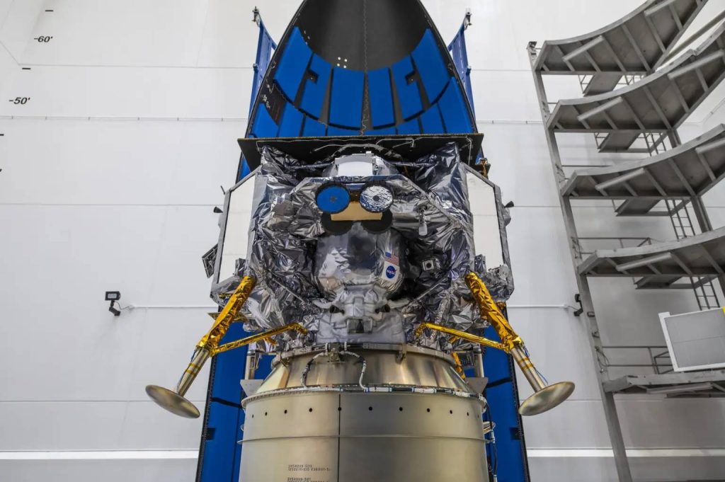 Astrobtic's Peregrine will travel in ULA's Vulcan rocket nose cone. Credit: ULA