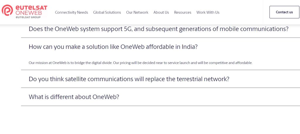 How can you make a solution like OneWeb affordable in India