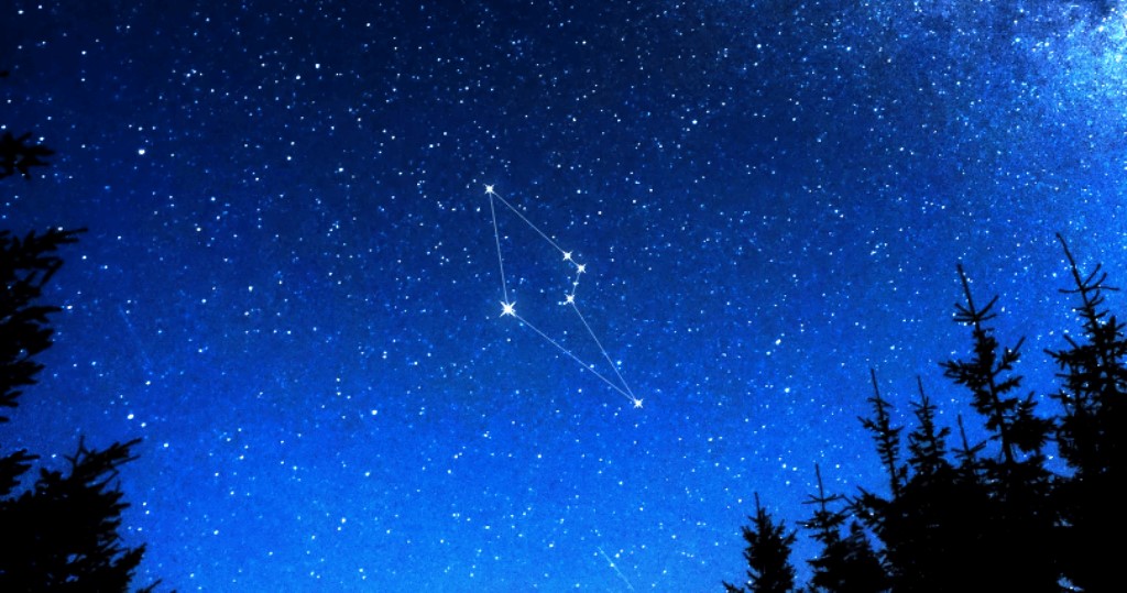 Reticulum constellation in the night sky