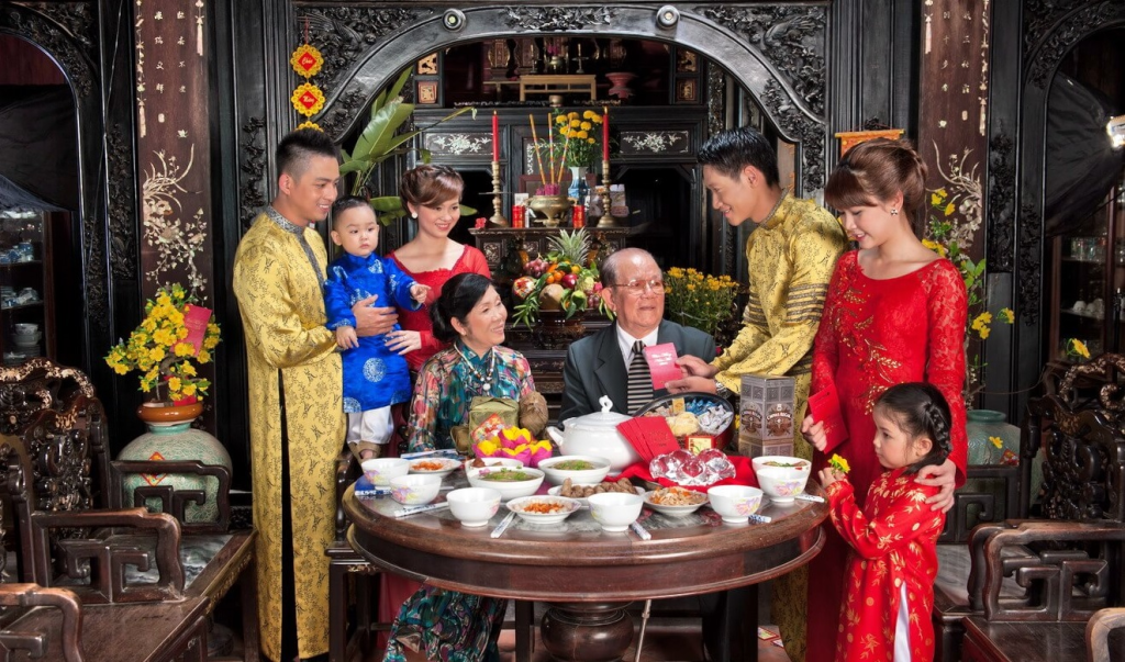 Lunar new year celebration in Vietnamese