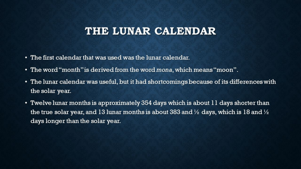 what is the lunar calendar