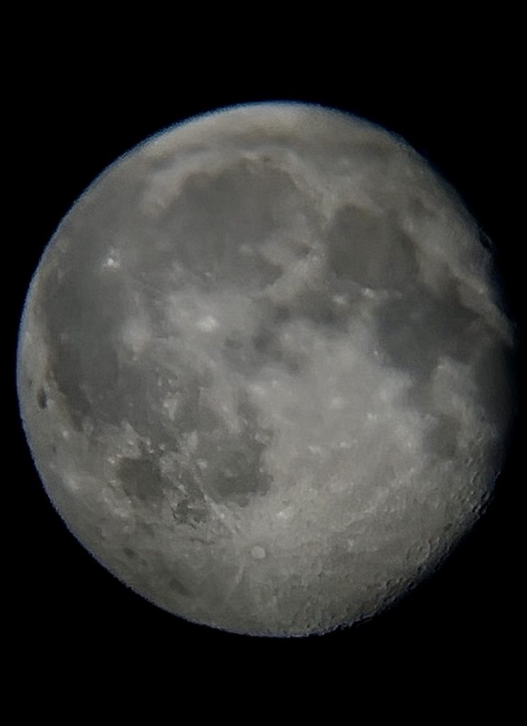 Photo of Snow Moon taken by a non-professional spotting scope