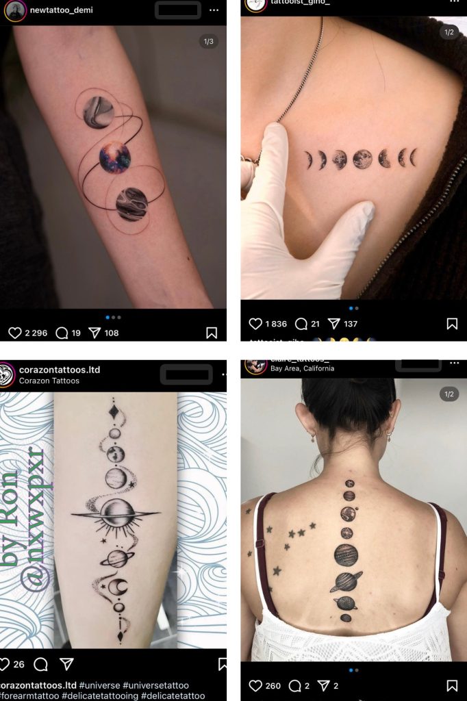 Planets tattoos