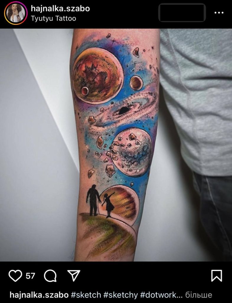 Colour universe tattoo