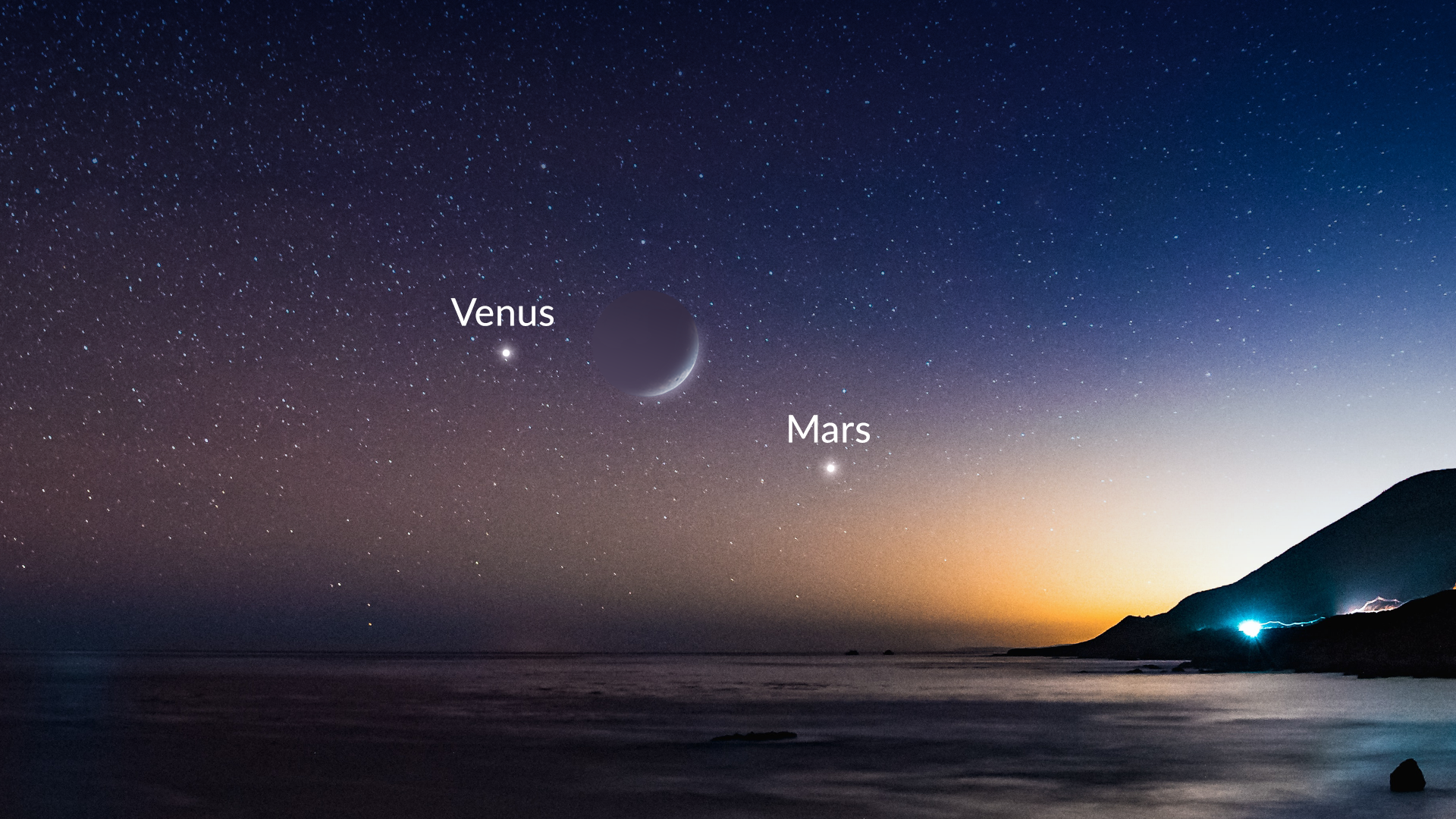 Conjunction in March Witness Venus, Mars, and the Crescent