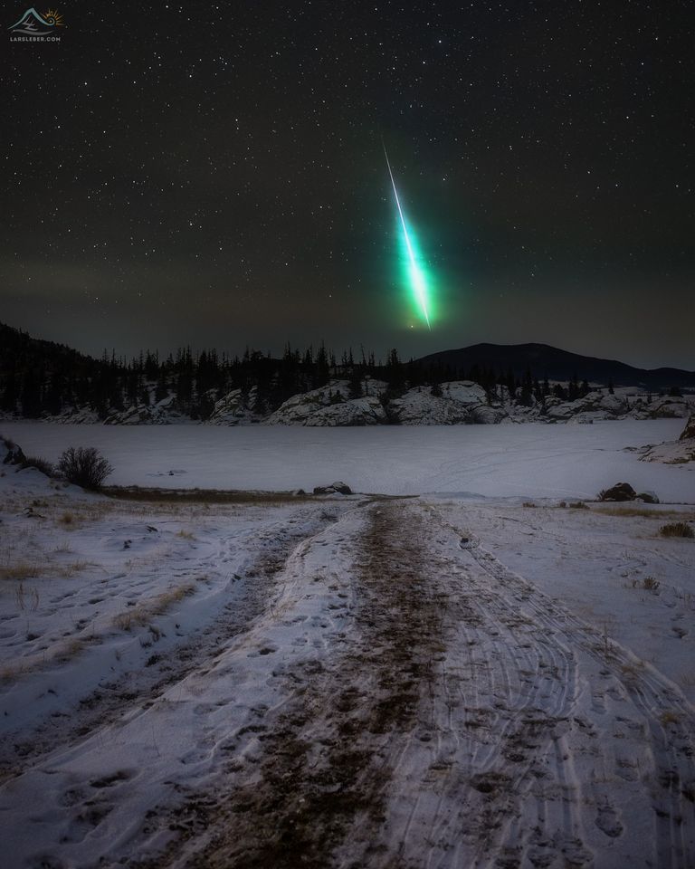 Meteor over Eleven Mile State Park, Colorado