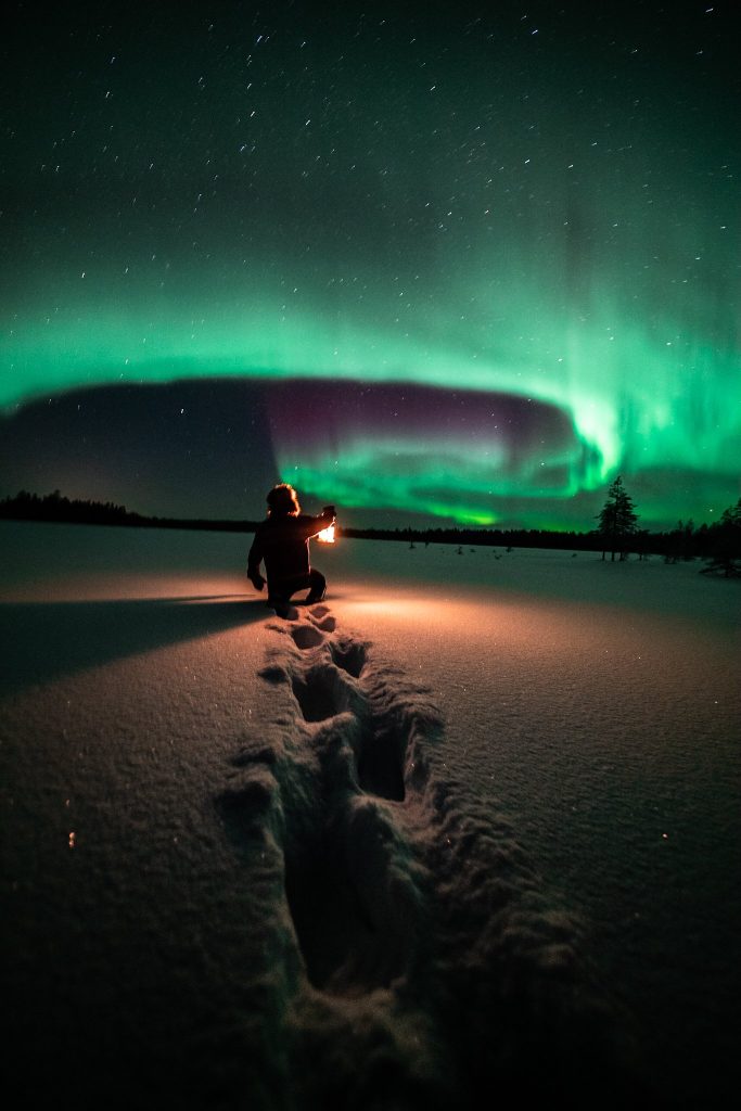 The Northern lights over Finland
