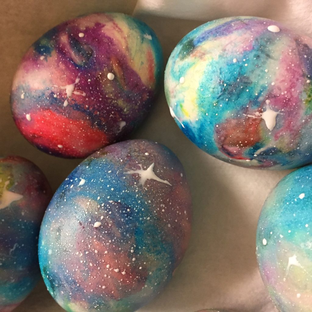 Colourful galaxy easter eggs