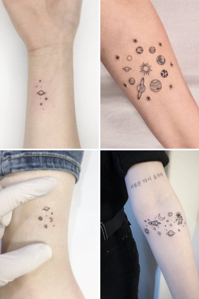 Minimalistic universe tattoo