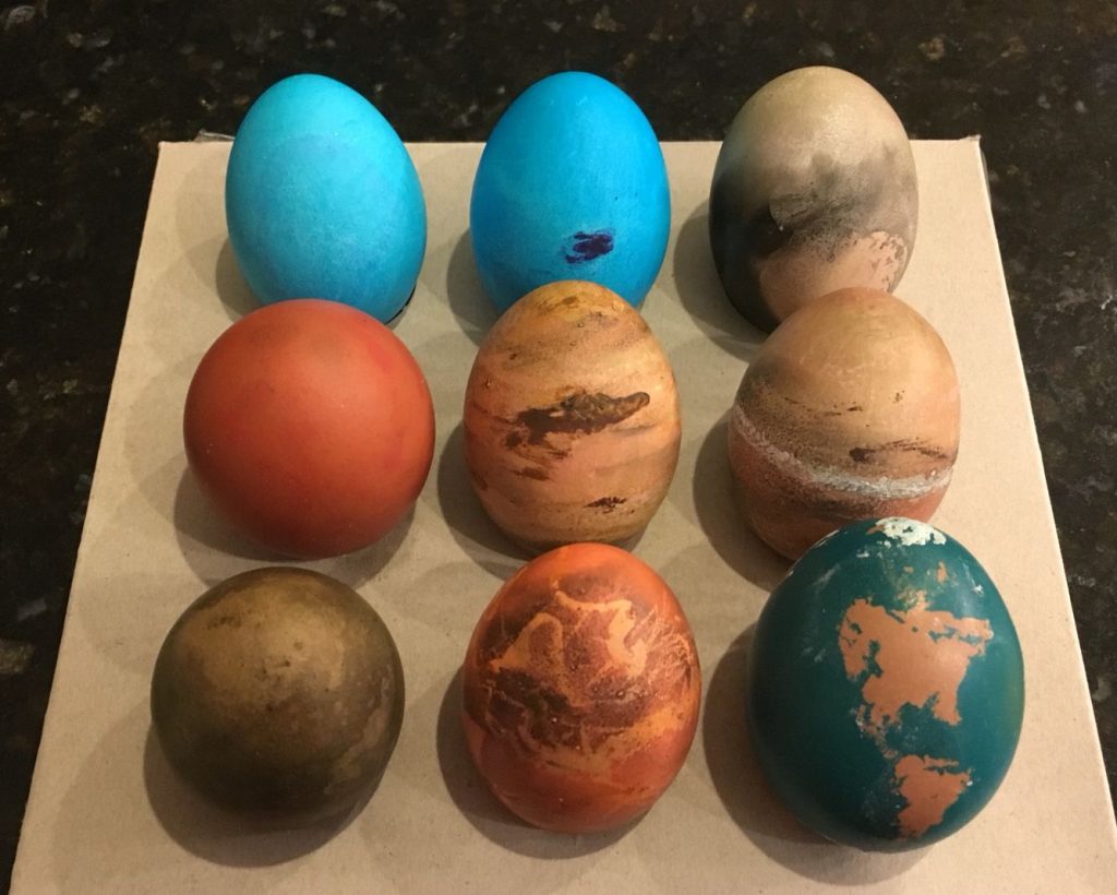 solar system easter eggs decoration