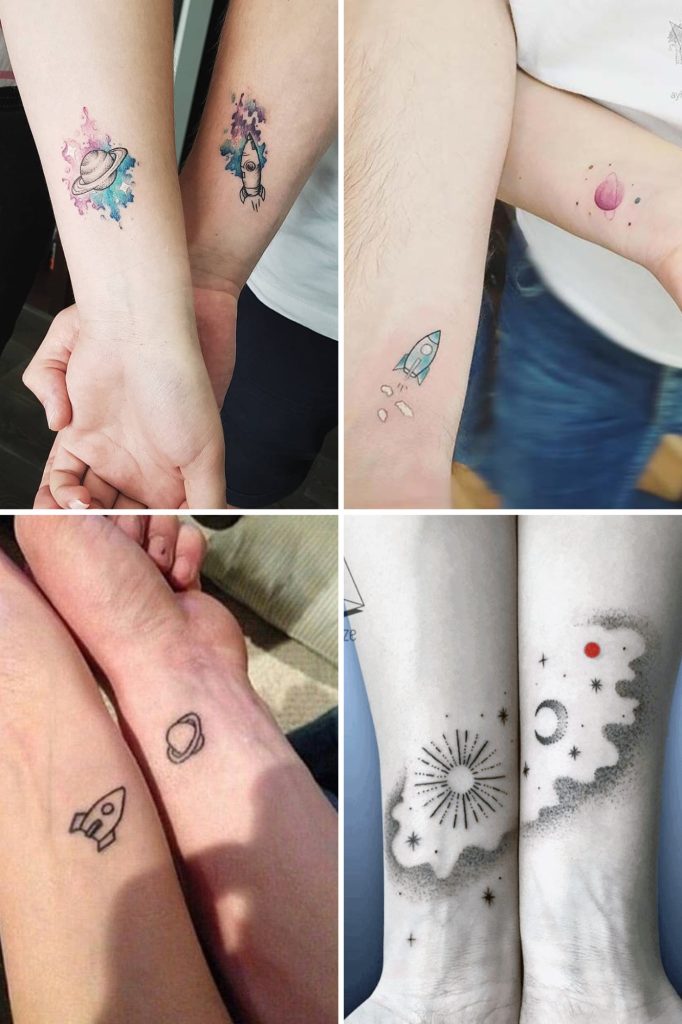 Universe tattoo for couples