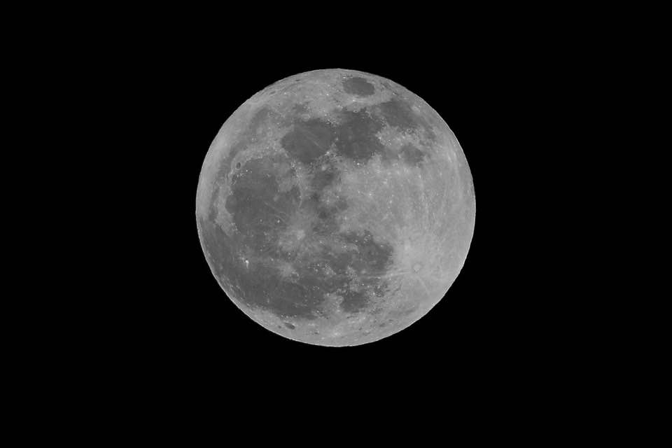 White and black full moon