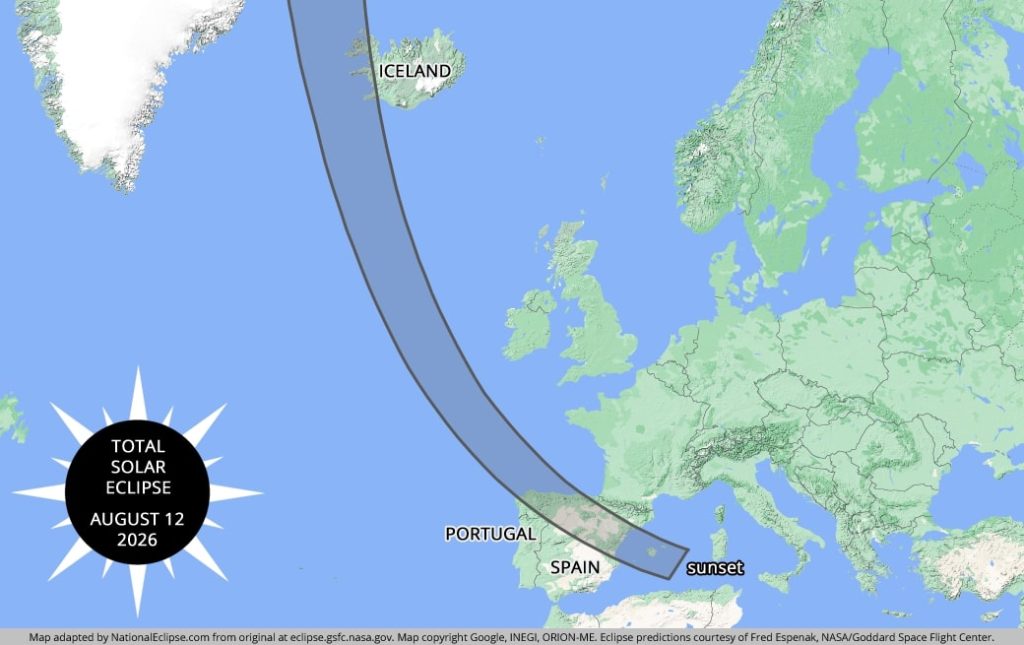 When is the next total solar eclipse? 2026 map