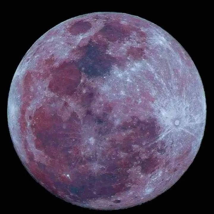pink full moon over Philippines
