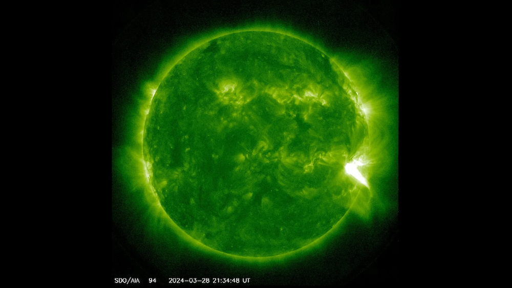 Near X-Class Solar Flare Triggers M9.5 Eruption, Resulting in Pacific Radio Blackouts