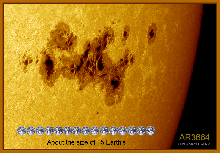 Behold the Behemoth: Can You Spot the Super-Active Monster Sunspot AR3664 with the Naked Eye?