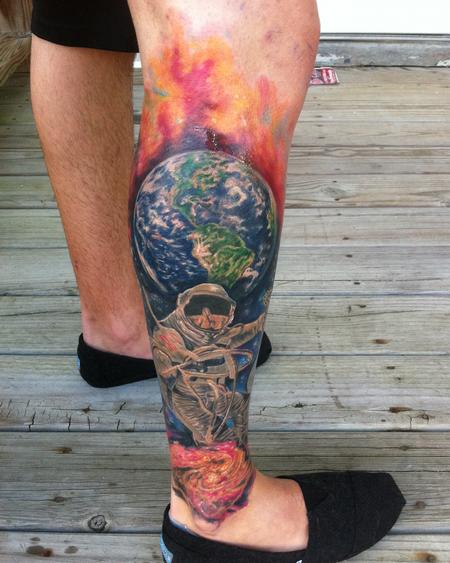 space leg sleeve tattoo