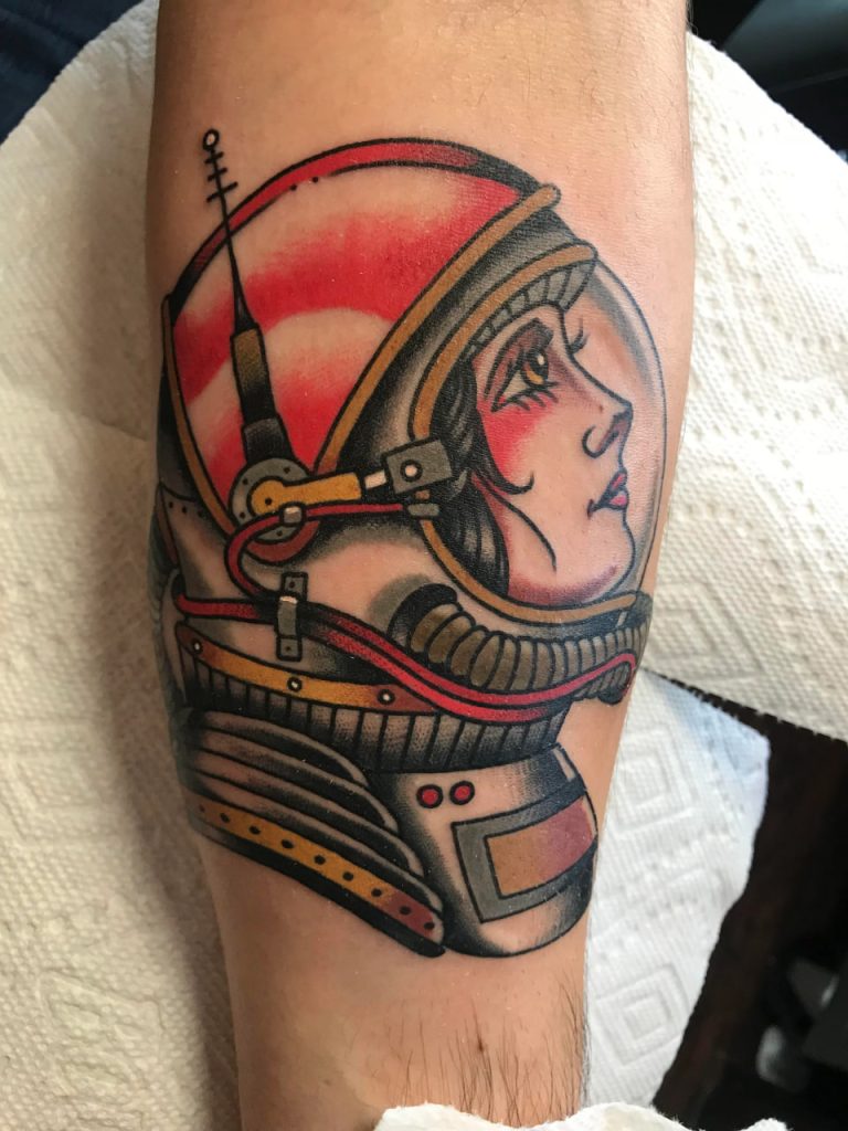 space girl tattoo