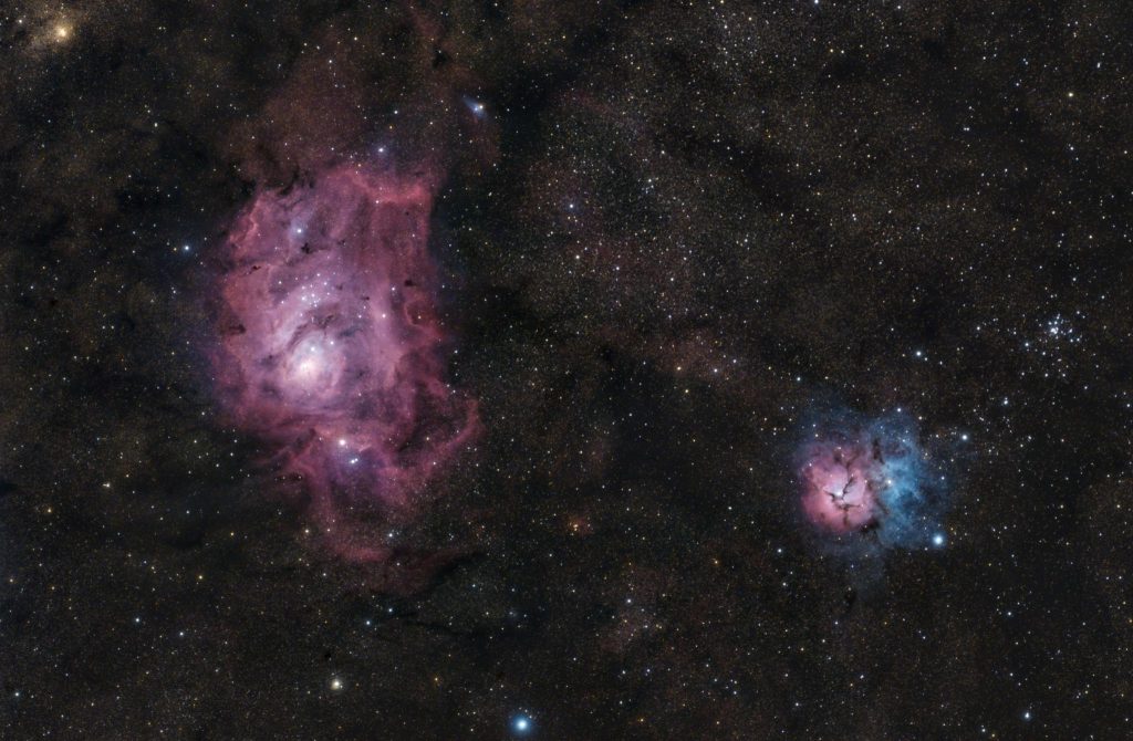 Trifid and Lagoon nebula