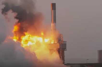 The moment a rocket engine explodes during launch test in Shetland