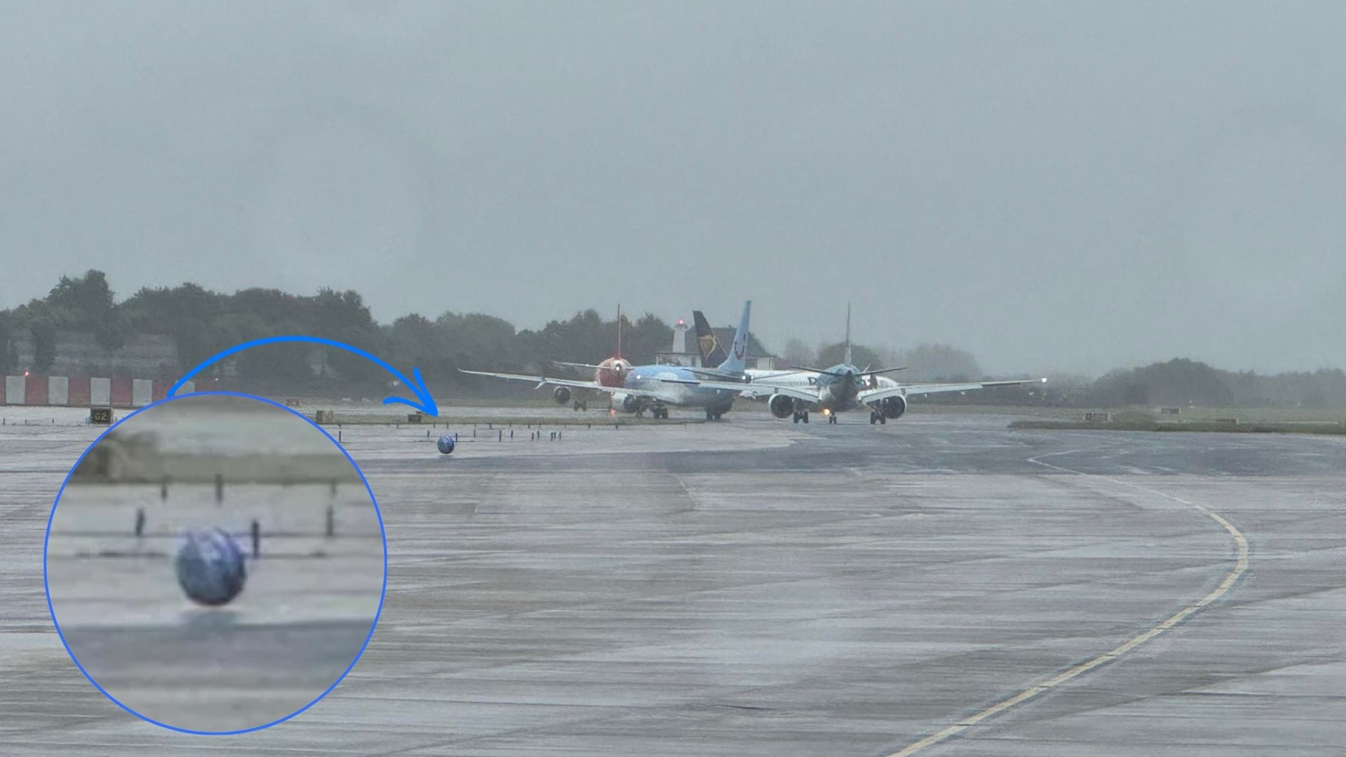 Blue Spherical Object Spotted at Manchester Airport Sparks UFO Speculation Orbital Today