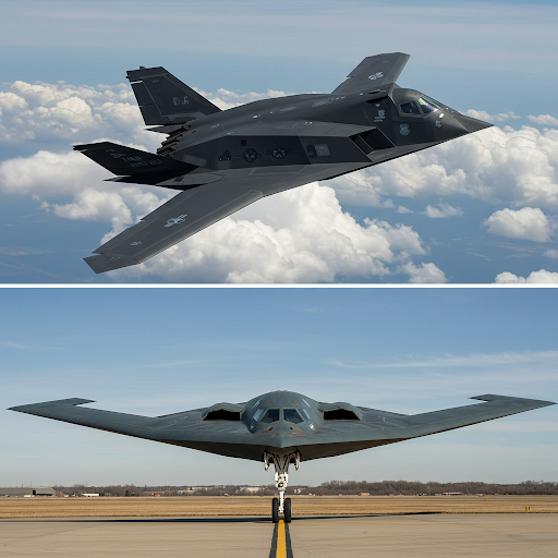 F-117A Nighthawk and B-2 Spirit