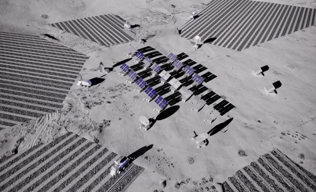 Helium-3 mining facility on the Moon