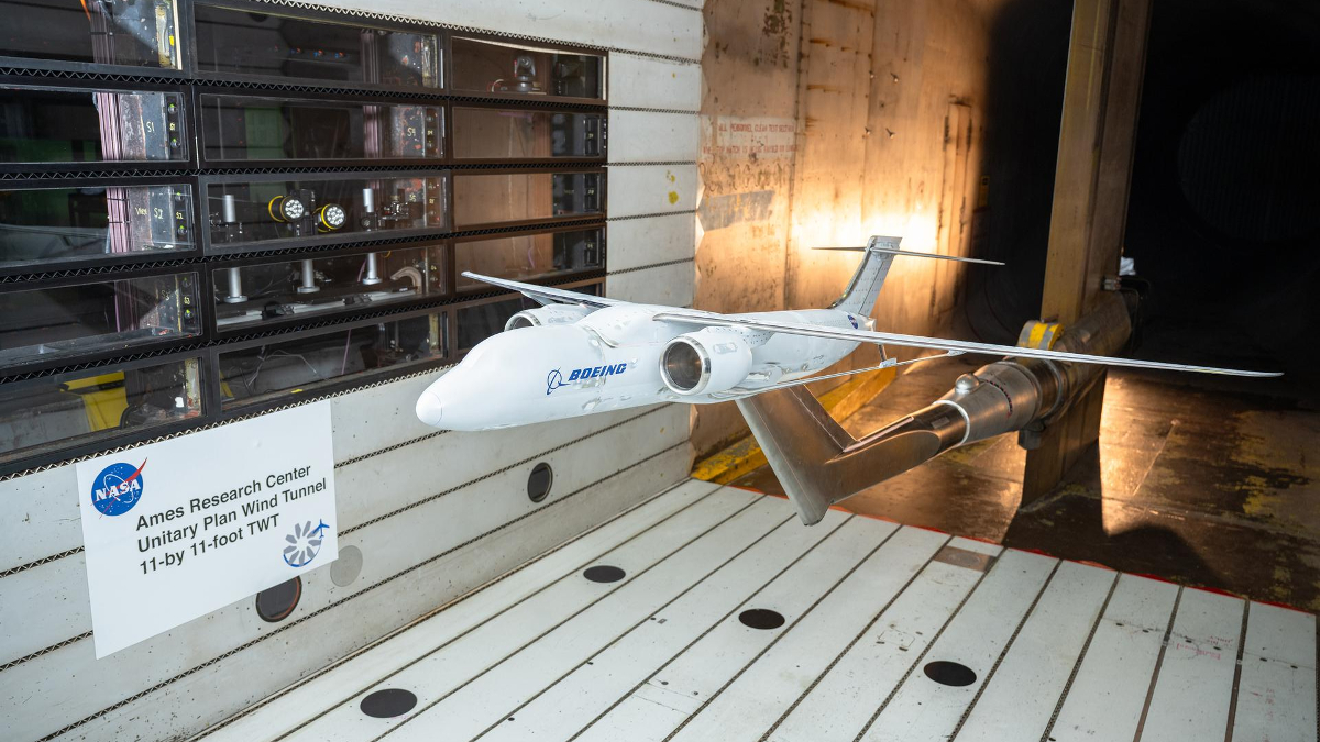 NASA and Boeing X-66 thin-wing aircraft