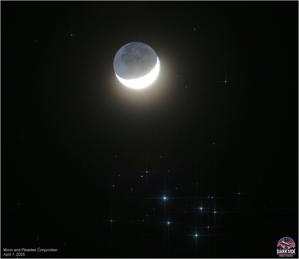 moon and pleiades