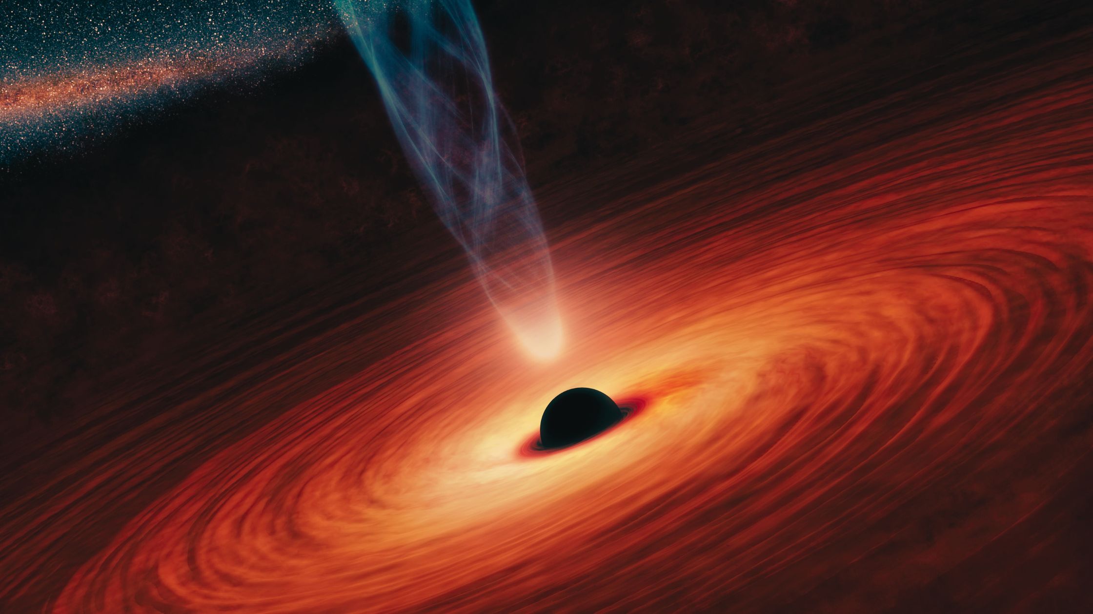 Supermassive Black Hole Blows Material Out