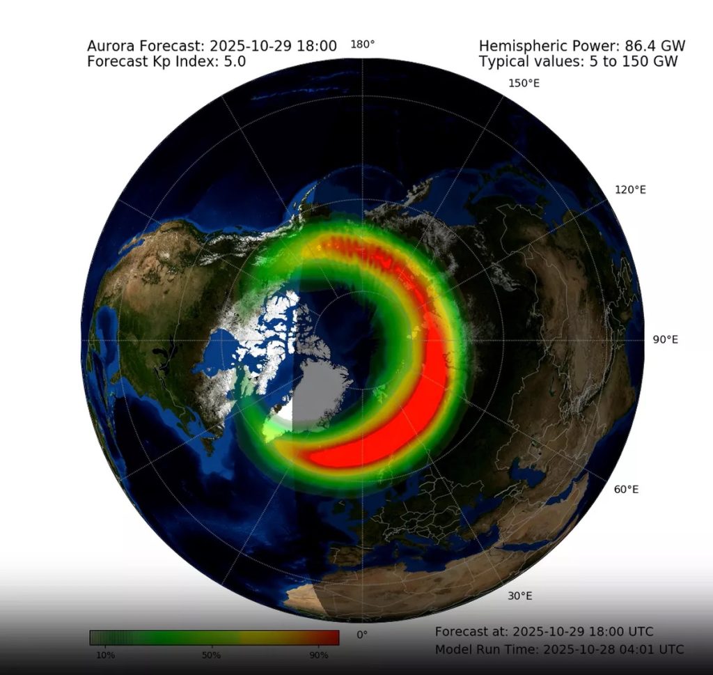metoffice 28 October Northern Lights – Display Possible Tonight Across UK & US - Orbital Today